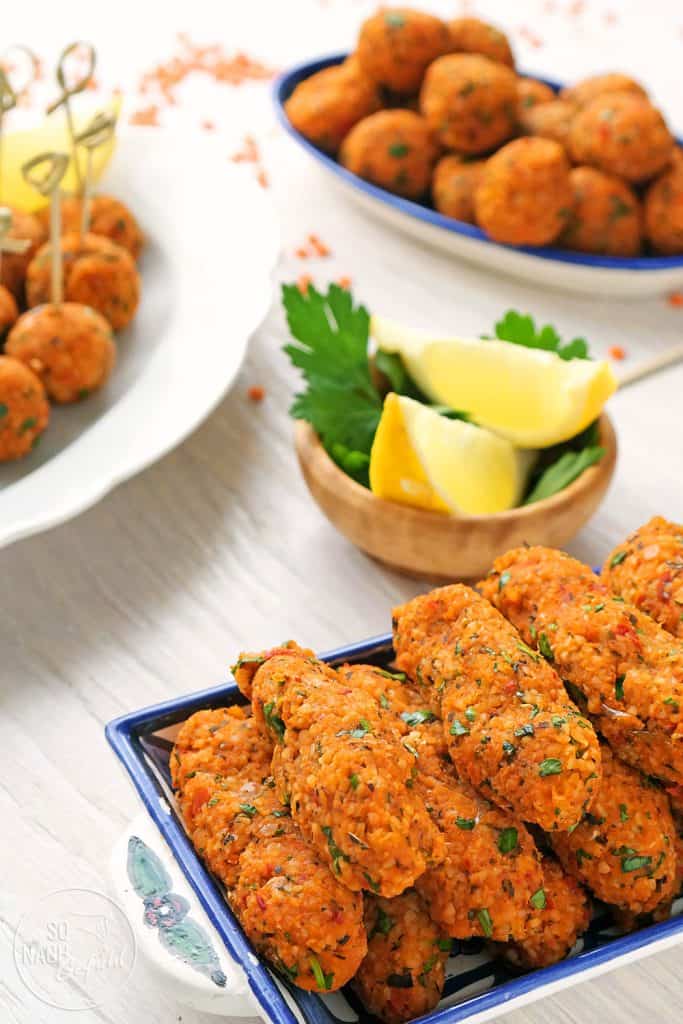 Anrichtvariationen Mercimek Köftesi – Rote Linsenbällchen