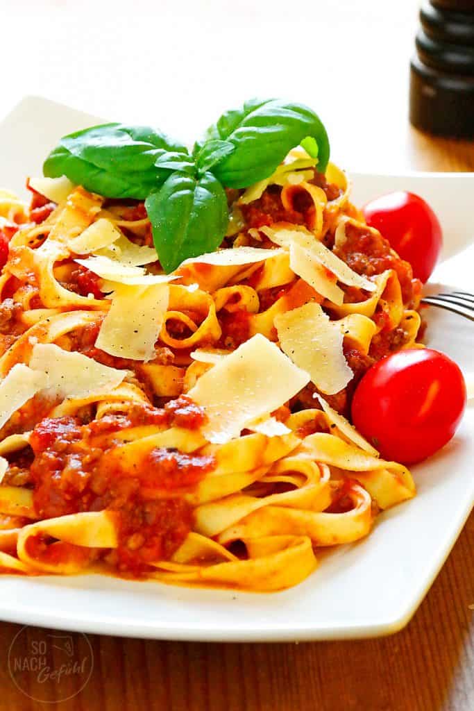 Taglialette mit Bolognese Sauce