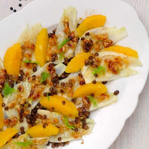 Fenchel-Linsensalat mit Ziegenkäse & Walnüssen