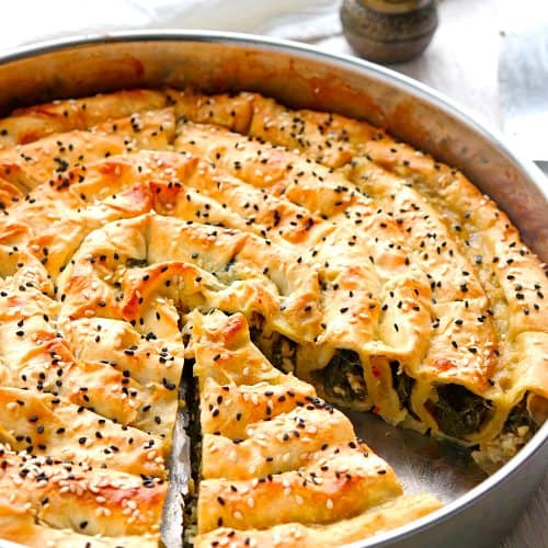 Schneckenbörek mit Spinat und Fetakäse