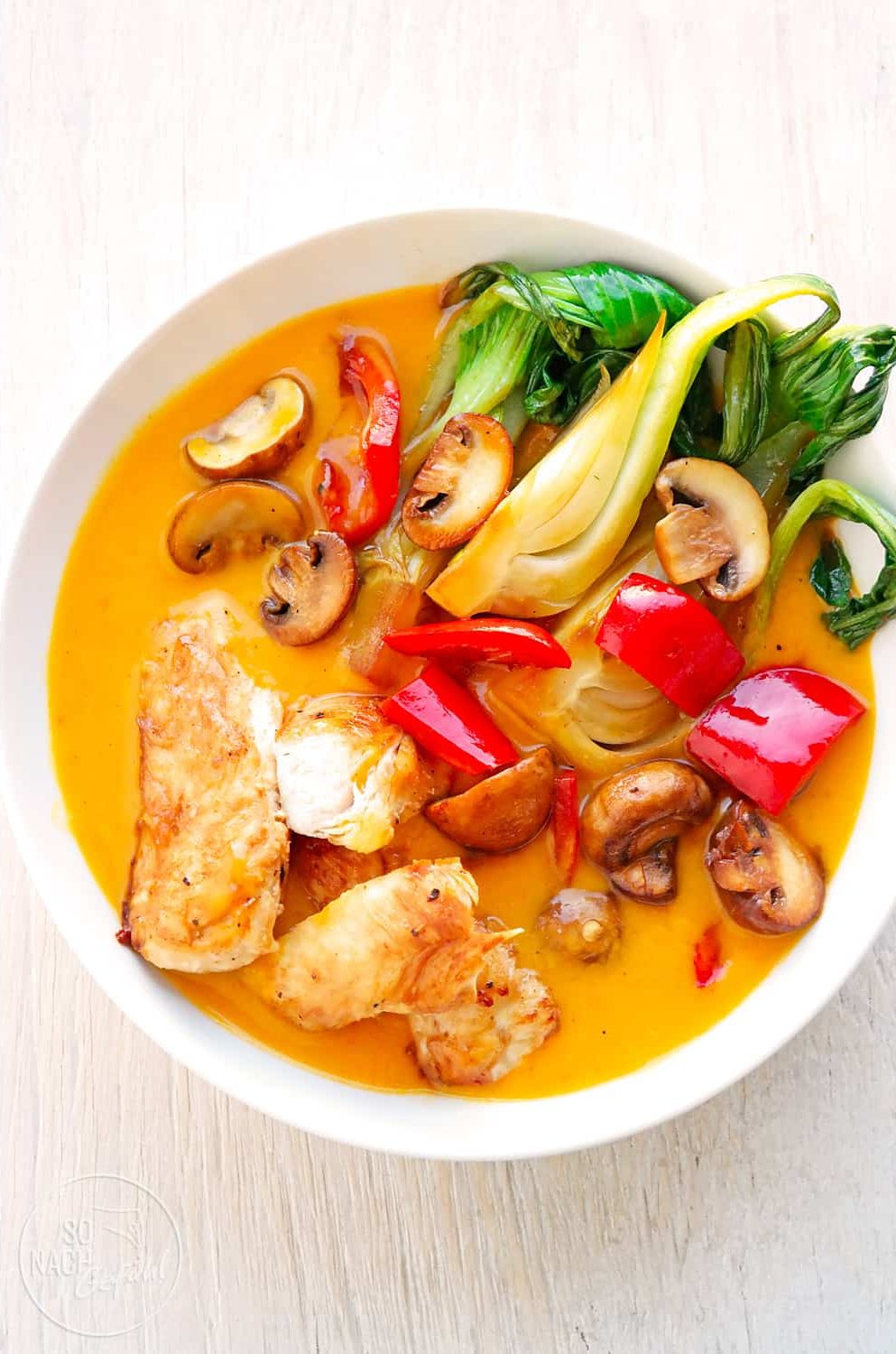 Aromatische Mangosoße mit Huhn + Gemüse