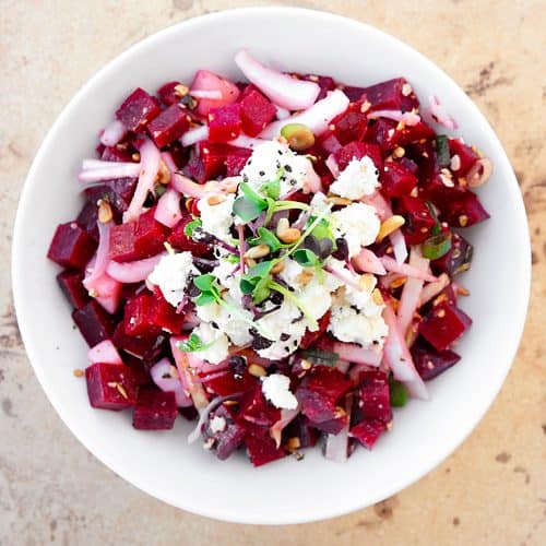 Rote Beete Salat mit Apfel + Chicorée