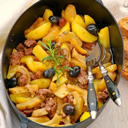 Lammragout mit Artischocken und Kartoffeln