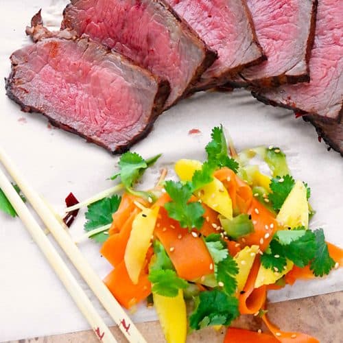 Roastbeef mit Gurken-Möhren-Kimchi