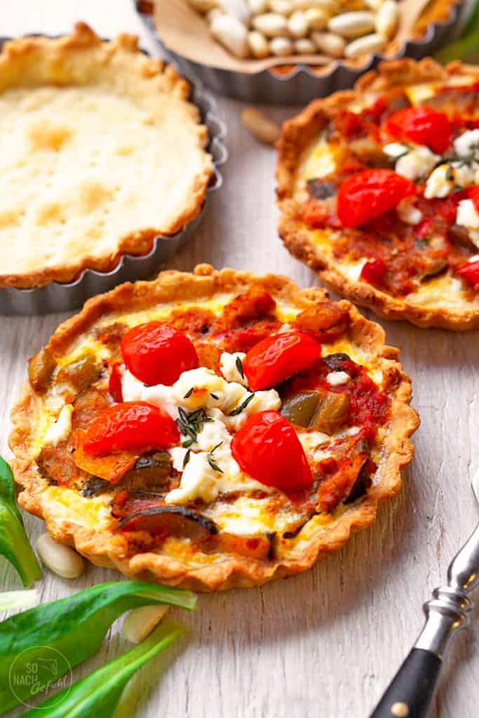 Mini Quiches mit Ratatouille-Füllung