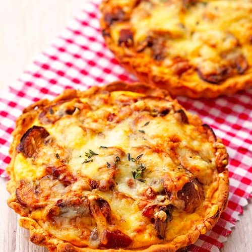 Mini Quiches mit Pilzfüllung