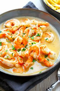Cremige Garnelen pur, ohne Pasta