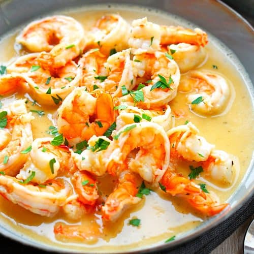 Cremige Garnelen pur, ohne Pasta