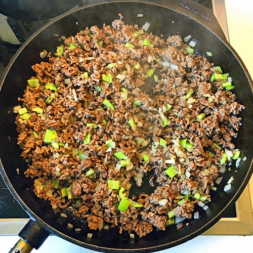 Hackfleischfüllung braten