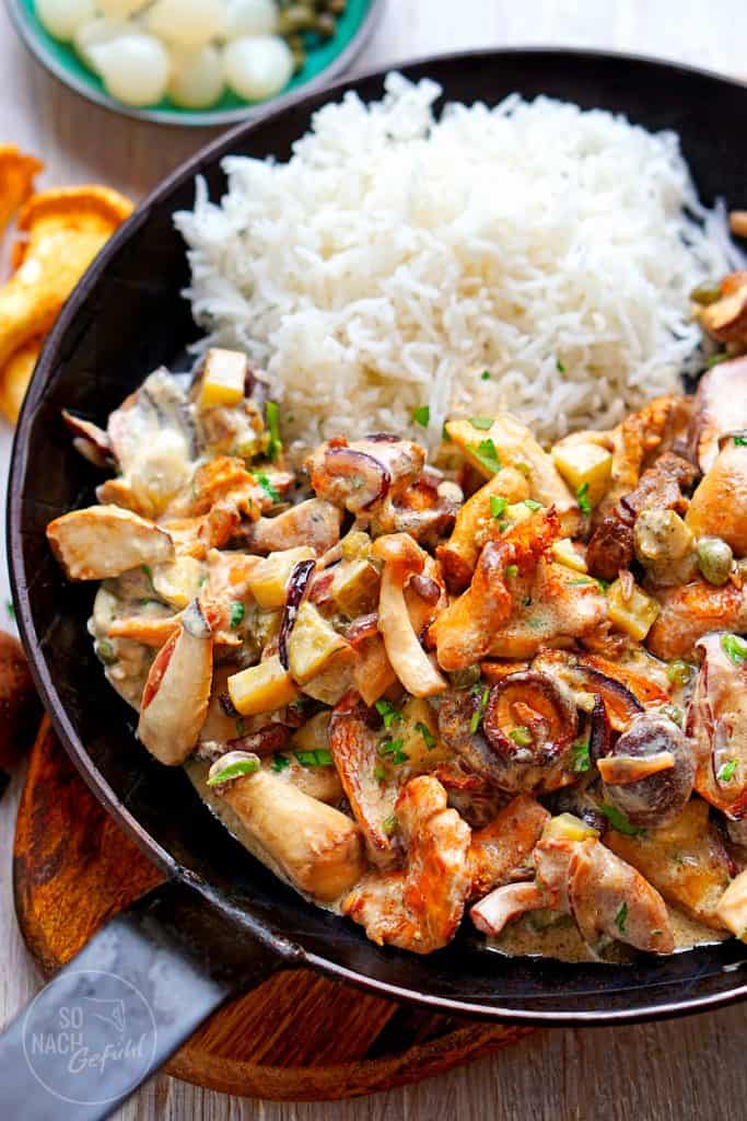 Pilzragout Stroganoff nach Jamie Oliver