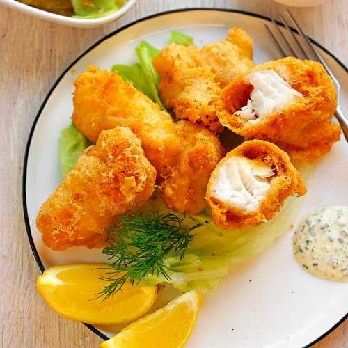 Backfisch mit krossem Bier-Wodka-Backteig