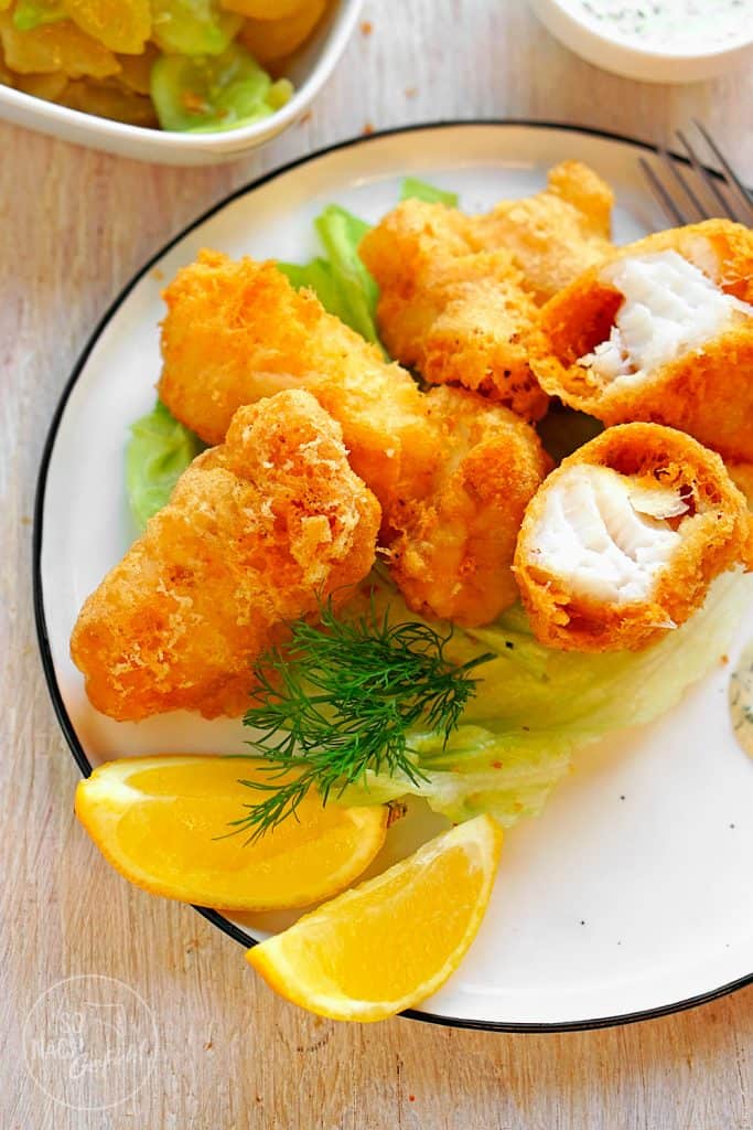 Backfisch mit krossem Bier-Wodka-Backteig