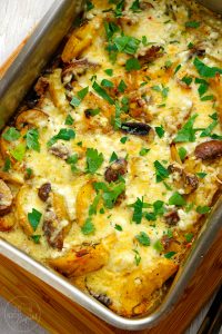 Kartoffeln und Pilze al forno (mit Ei)