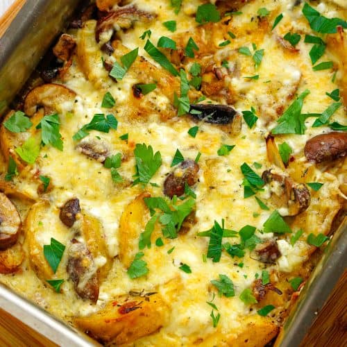 Kartoffeln und Pilze al forno (mit Ei)