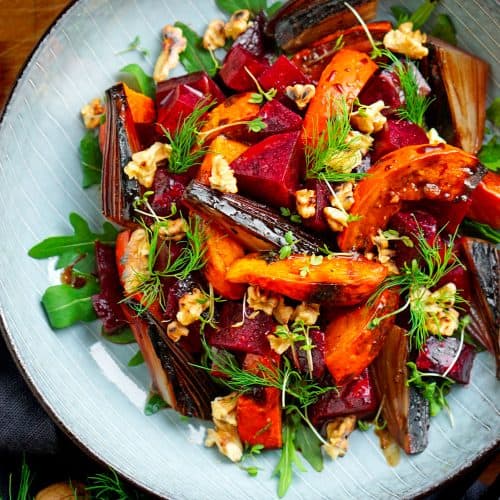 Rote Bete und Kürbissalat mit Walnüssen