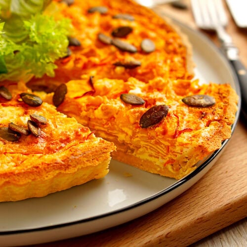 Kürbis-Tarte mit leichtem Mürbeteig