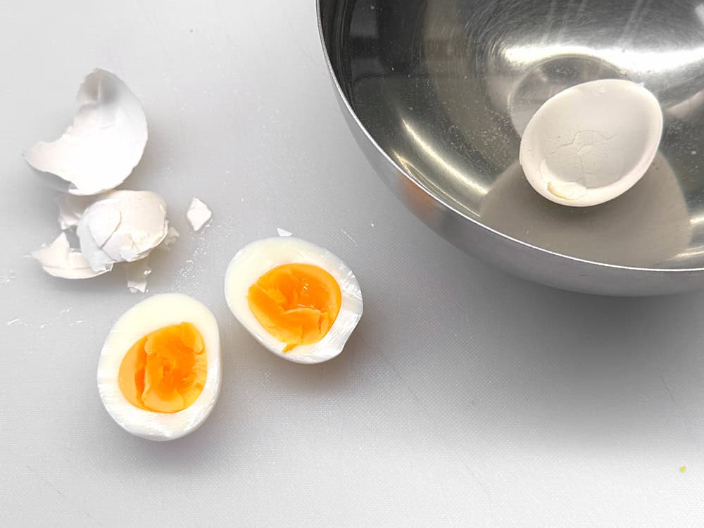hartgekochtes Ei abschrecken