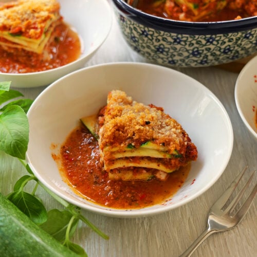 Zucchini-Auflauf nah