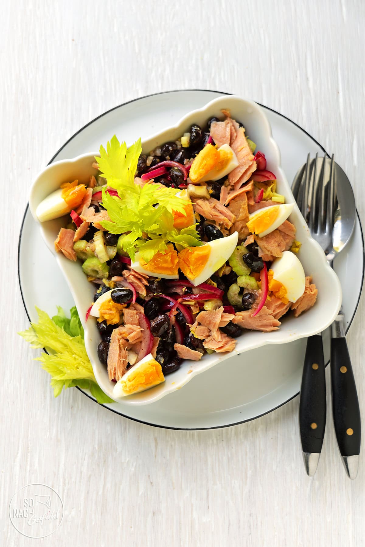 Bohnensalat Aufsicht