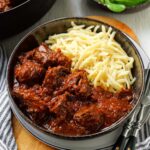 Rindergulasch Nahaufnahme
