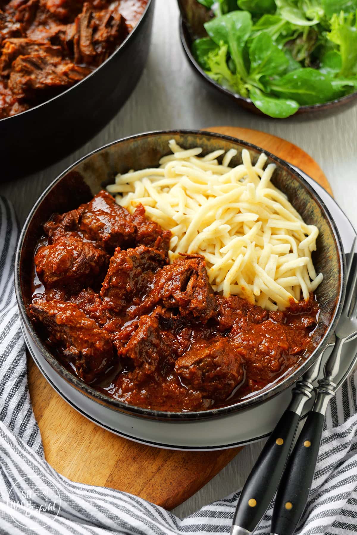Rindergulasch Nahaufnahme